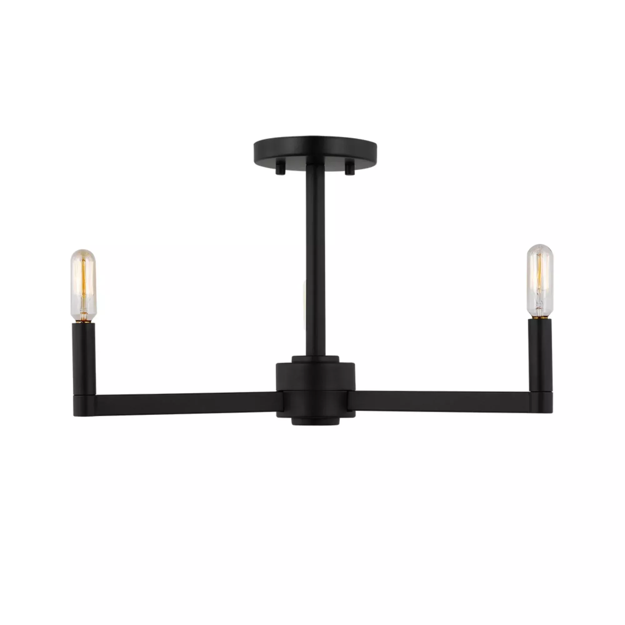 Visual Comfort Studio Fullton 20 in. 3-Light Semi-Flush Mount, Midnight Black