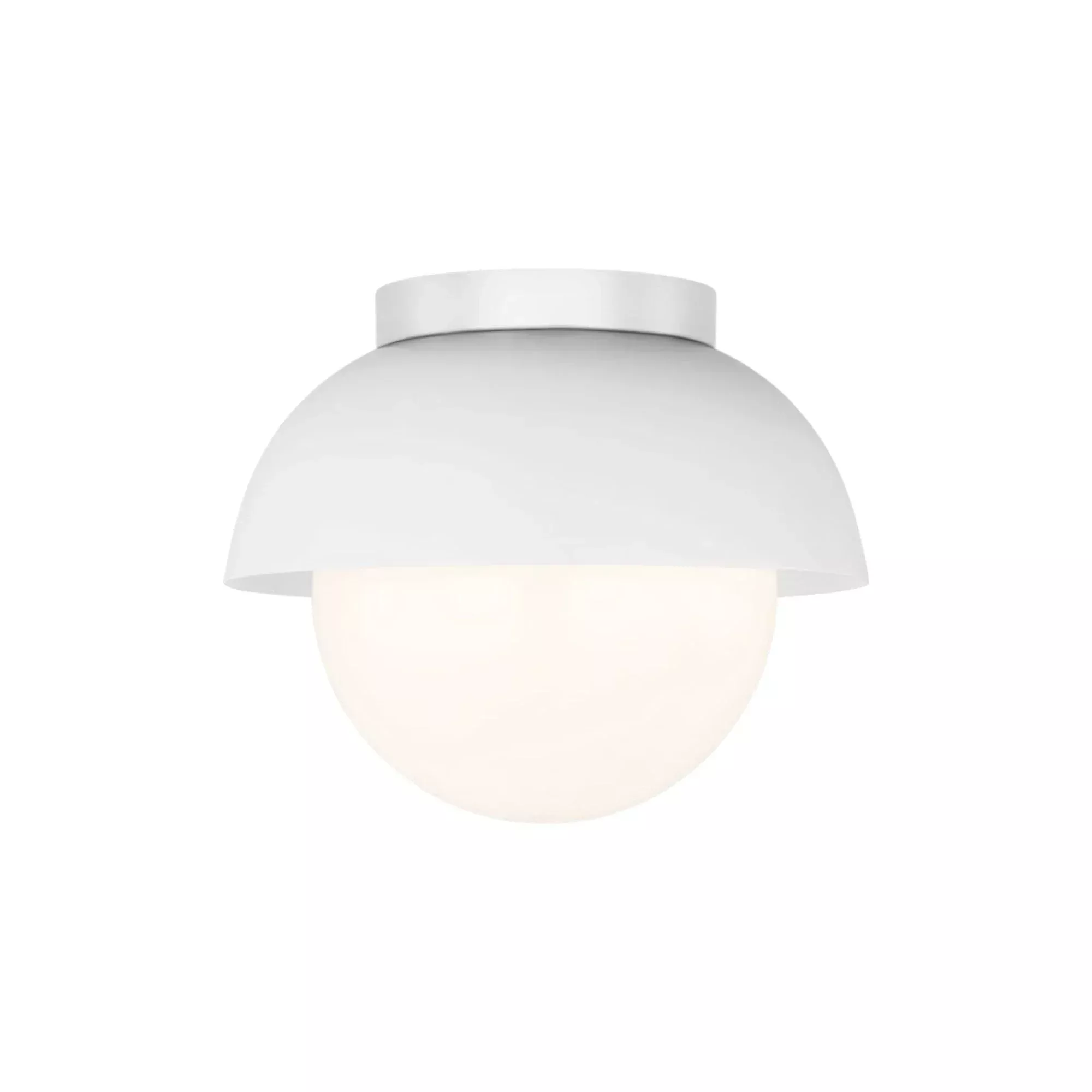 Visual Comfort Studio Hyde 8 in. Flush Mount Light, Matte White with Opal Glass