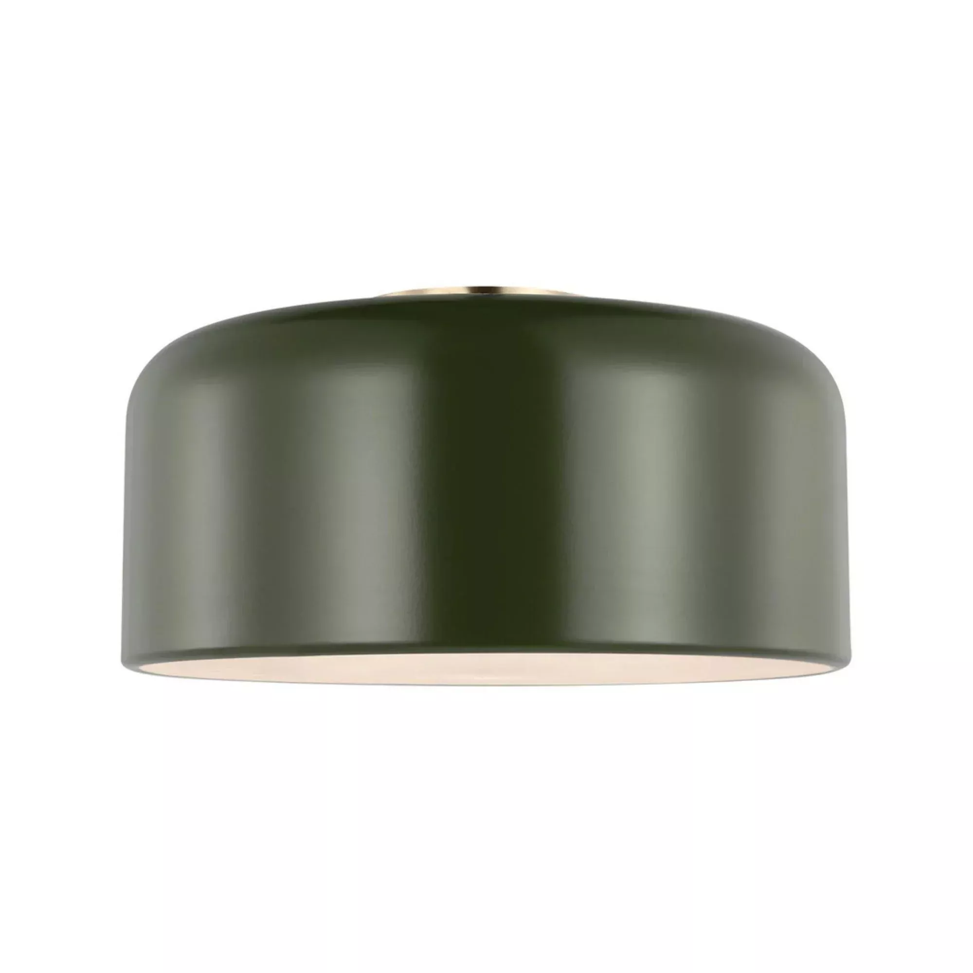 Visual Comfort Studio Malone 14" LED Medium Flush Mount, Olive Finish