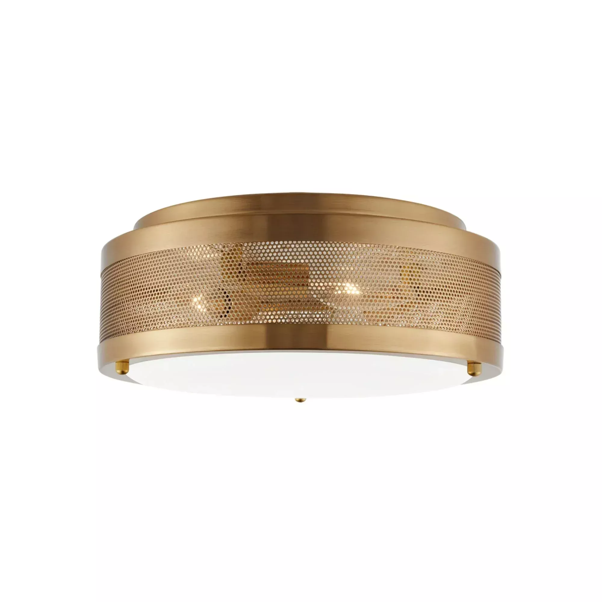 Visual Comfort Studio Vander 12" 3-Light Flush Mount, Satin Brass Finish