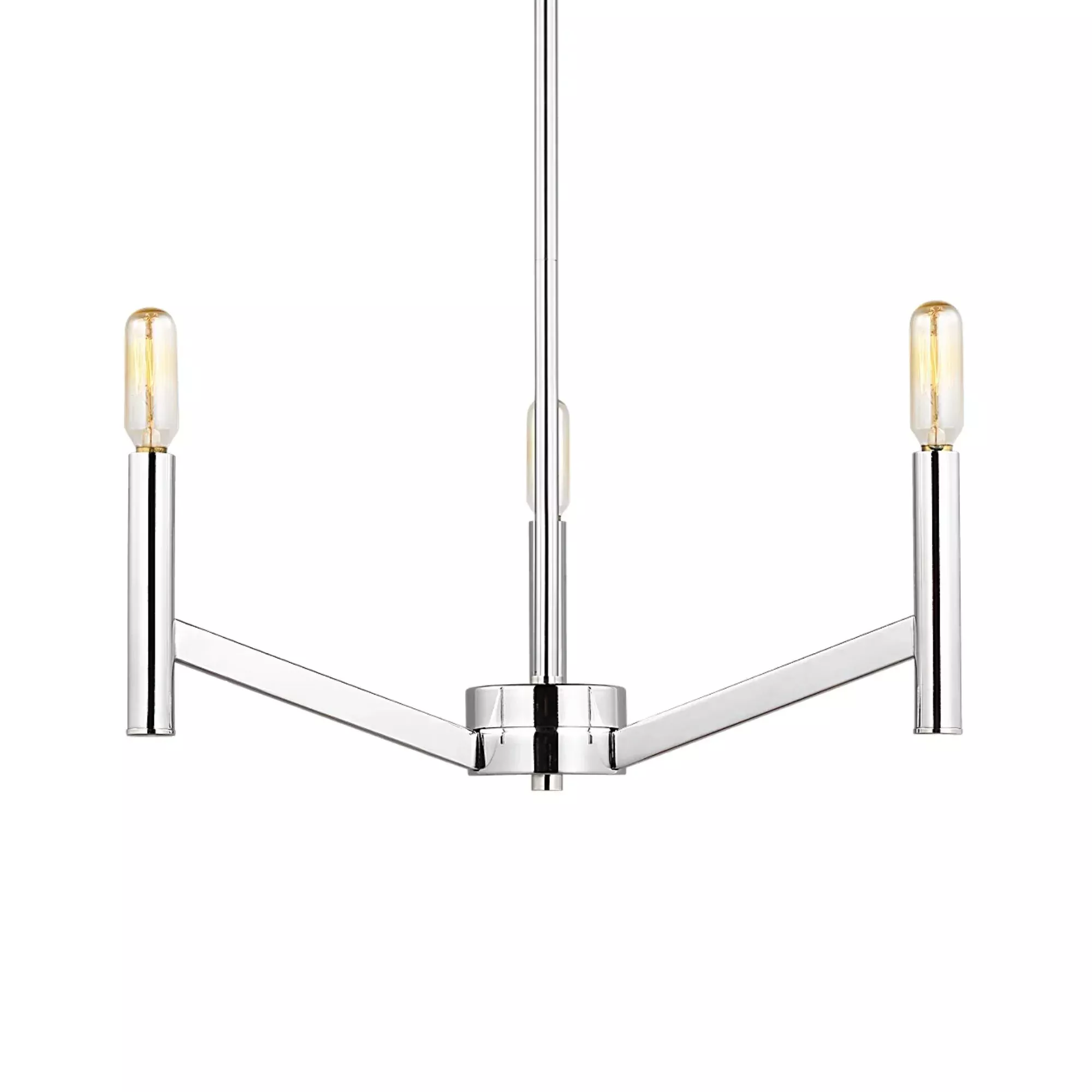 Visual Comfort Studio Vector 18" 3-Light Chandelier, Chrome Finish