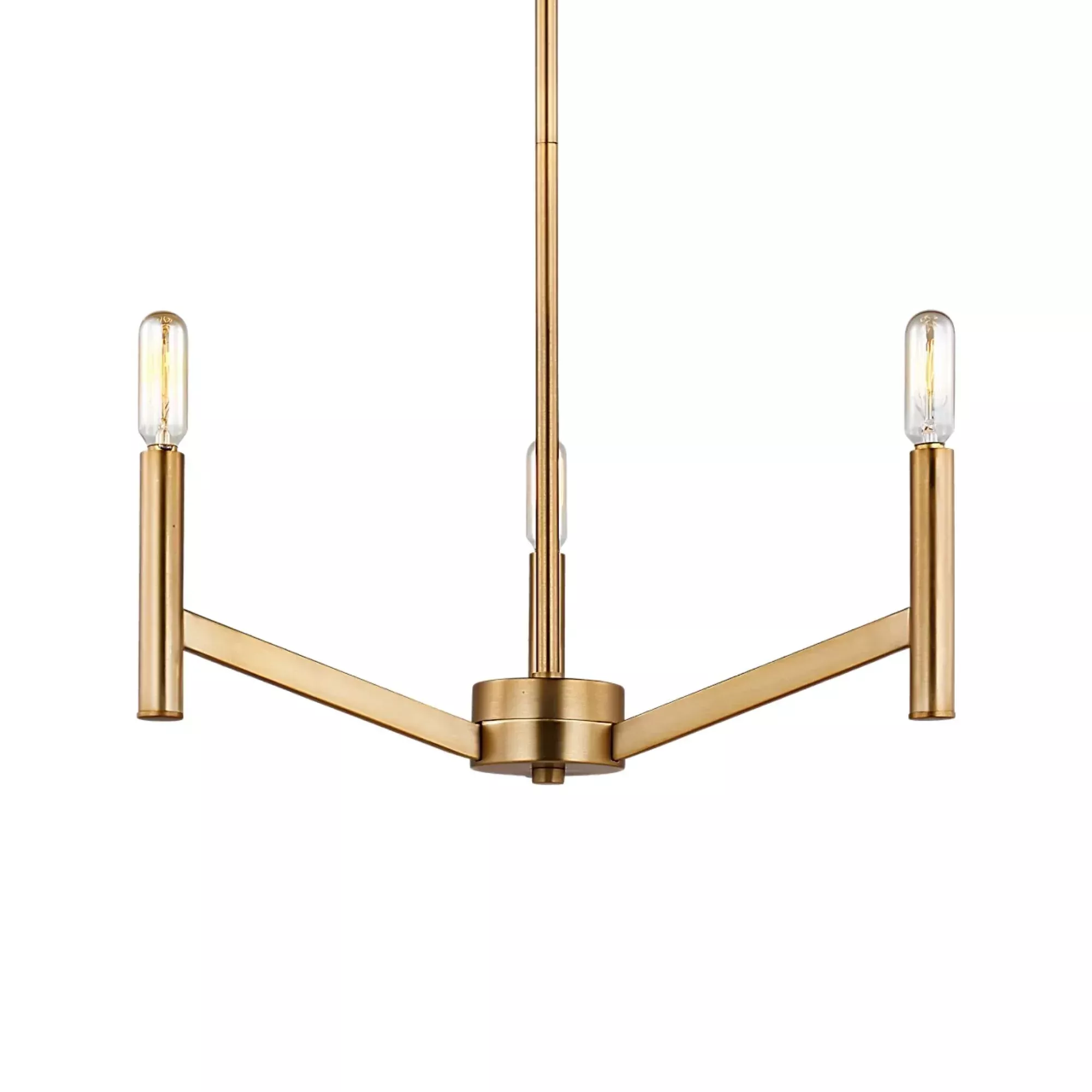 Visual Comfort Studio Vector 18" 3-Light Chandelier, Satin Brass Finish