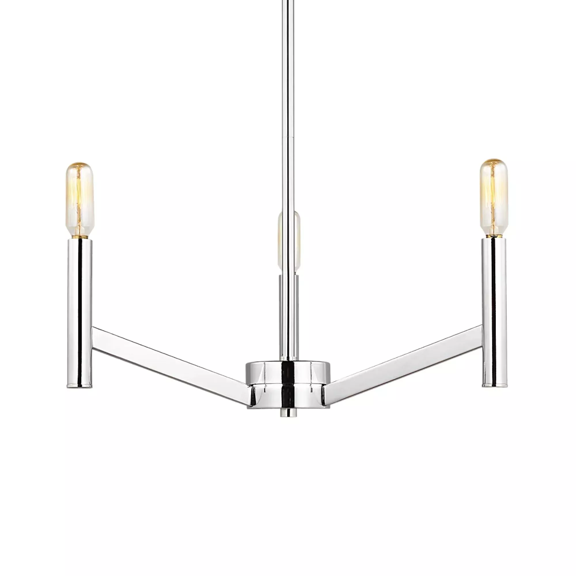 Visual Comfort Studio Vector 18" 3-Light LED Chandelier, Chrome Finish