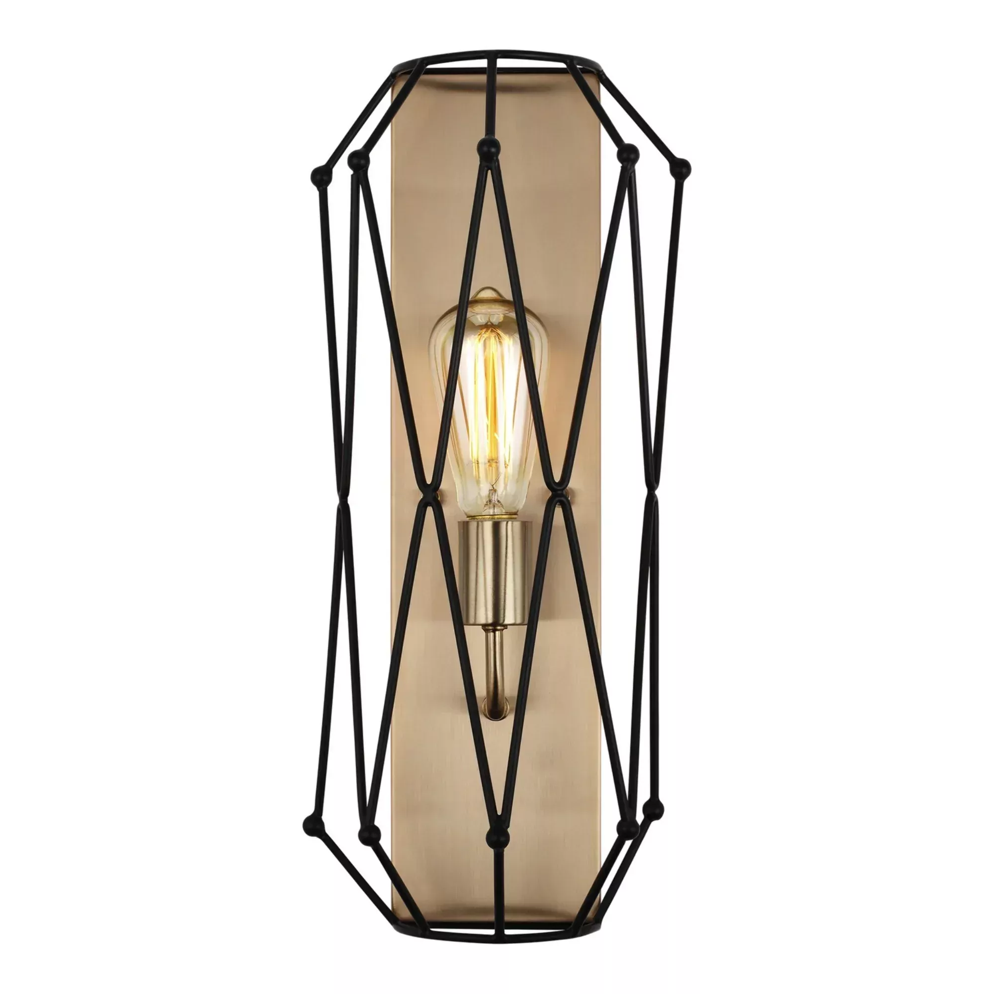 Visual Comfort Studio Zarra 15" Wall Sconce, Satin Brass Finish