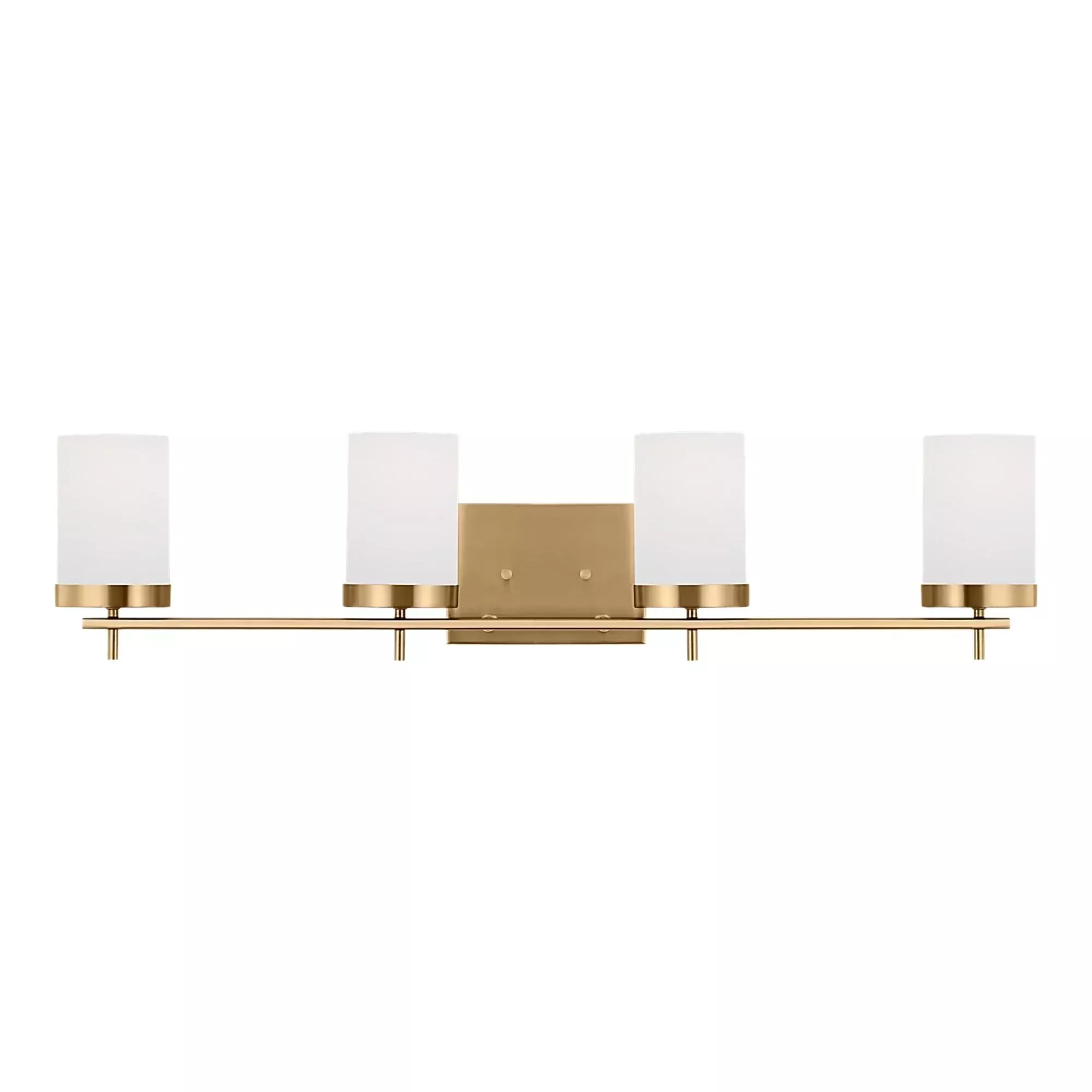 Visual Comfort Studio Zire 34" 4-Light Bathroom Vanity, Satin Brass Finish