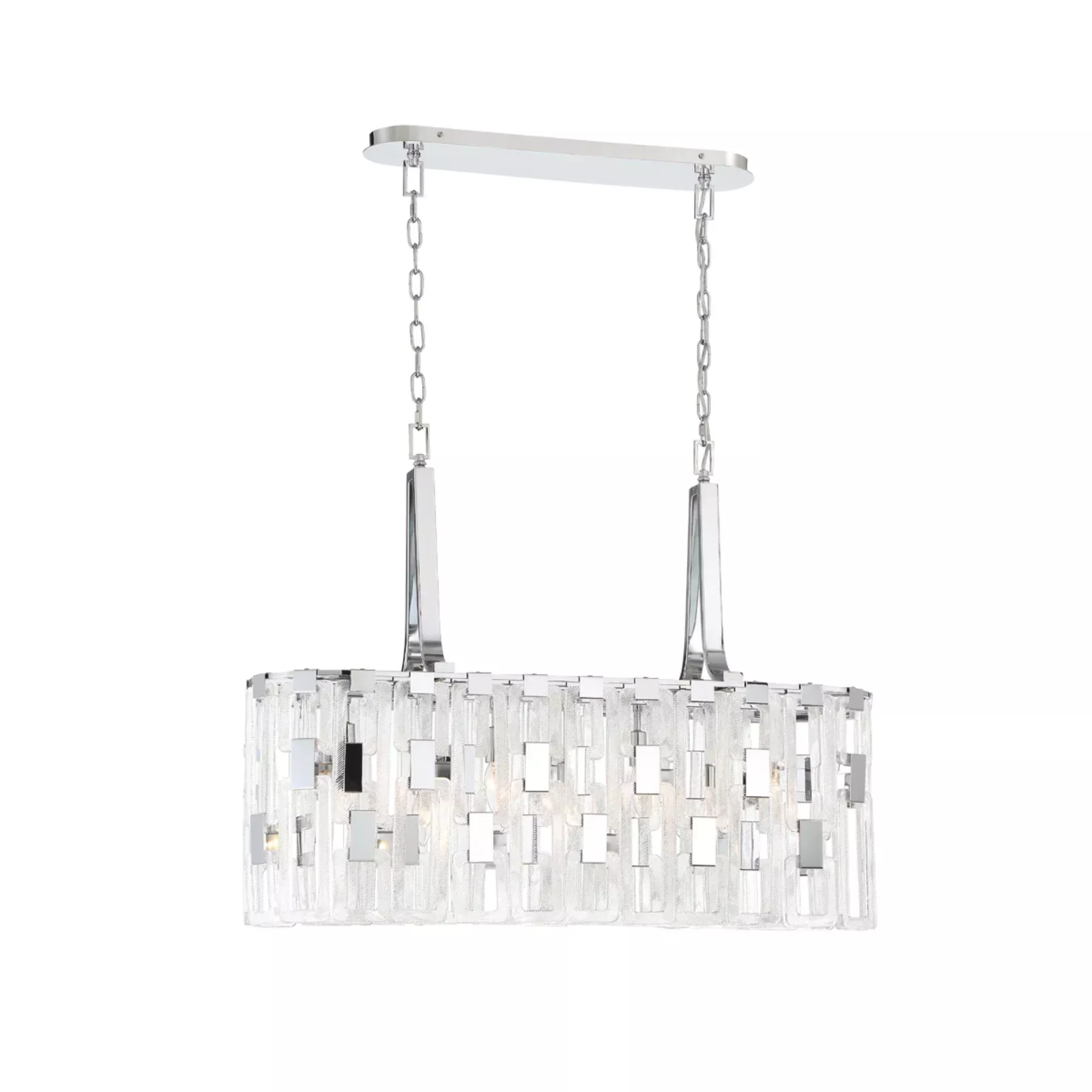 Viviana 7-Light 37" Linear Chandelier, Chrome Finish
