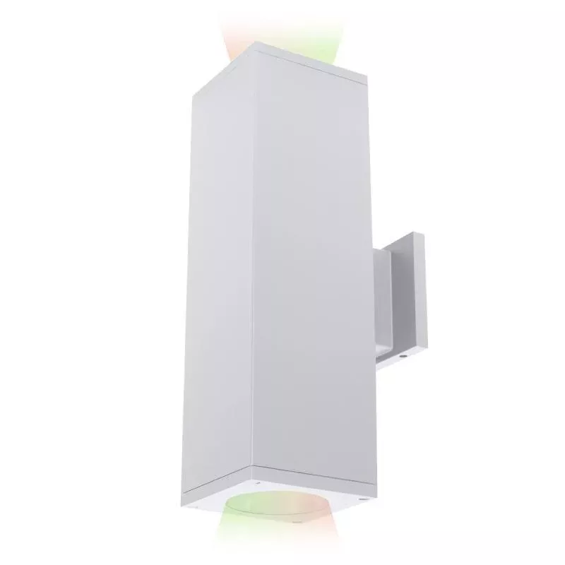 WAC DC-WD05-CC Cube Architectural 5" Color Changing Double Wall Mount, 83° Beam