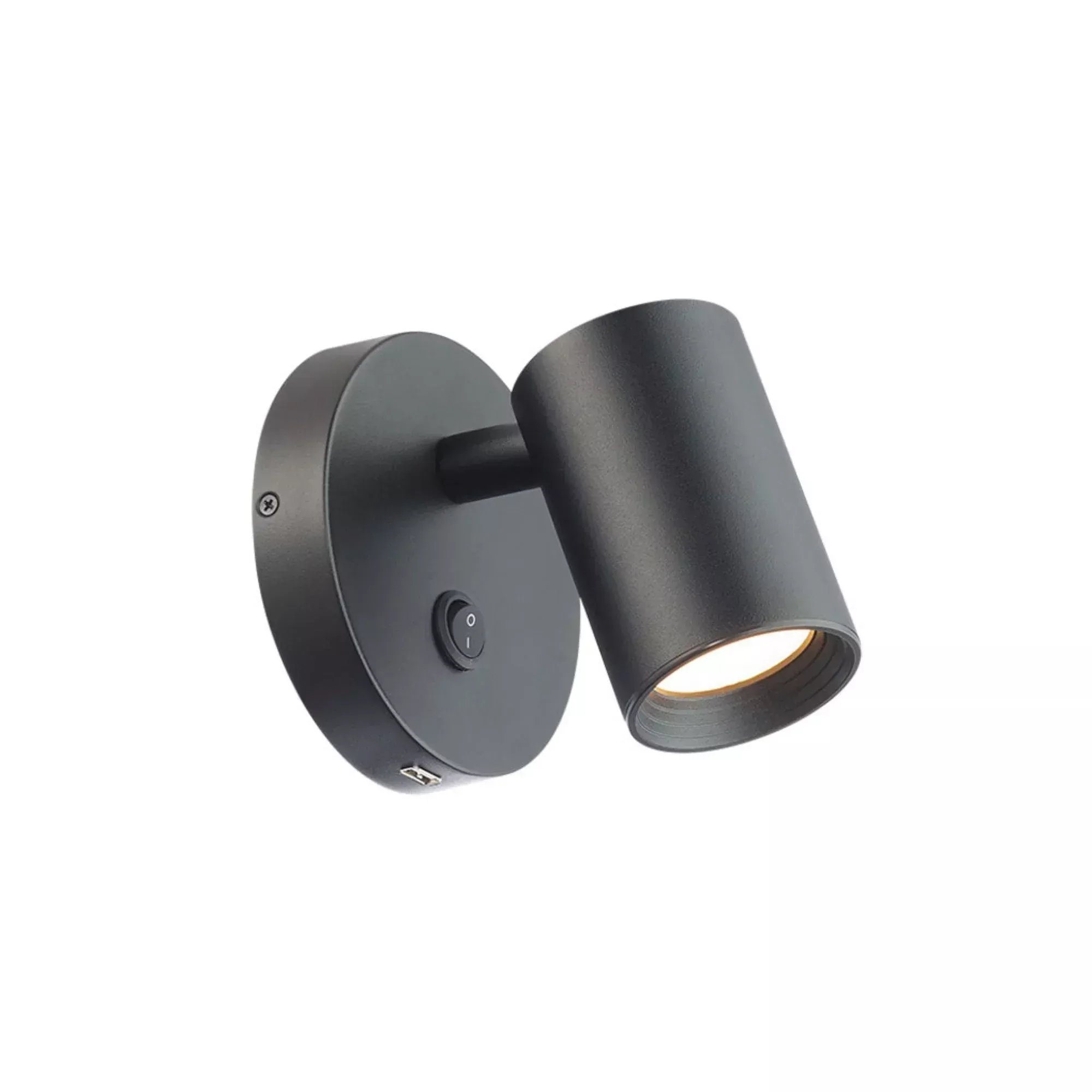 WAC Lighting Kepler 5.25 in. Swing Arm Lamp, Black with Glass Diffuser
