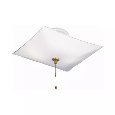 Westinghouse Lighting 66200 Indoor Semi-Flush Mount Square Ceiling Light with Pull Chain, White