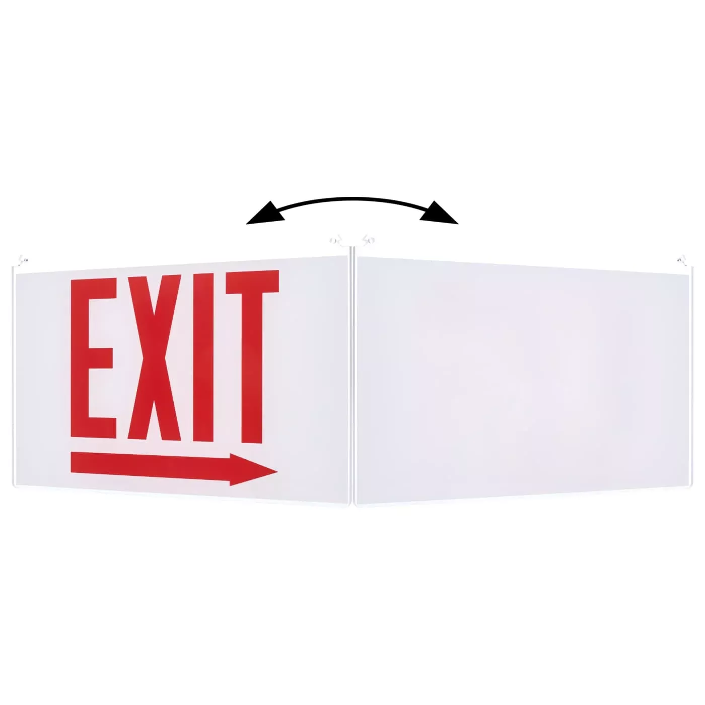 White Single Face Exit Sign Panel Accessory with Red Lettering and Right Direction Arrow