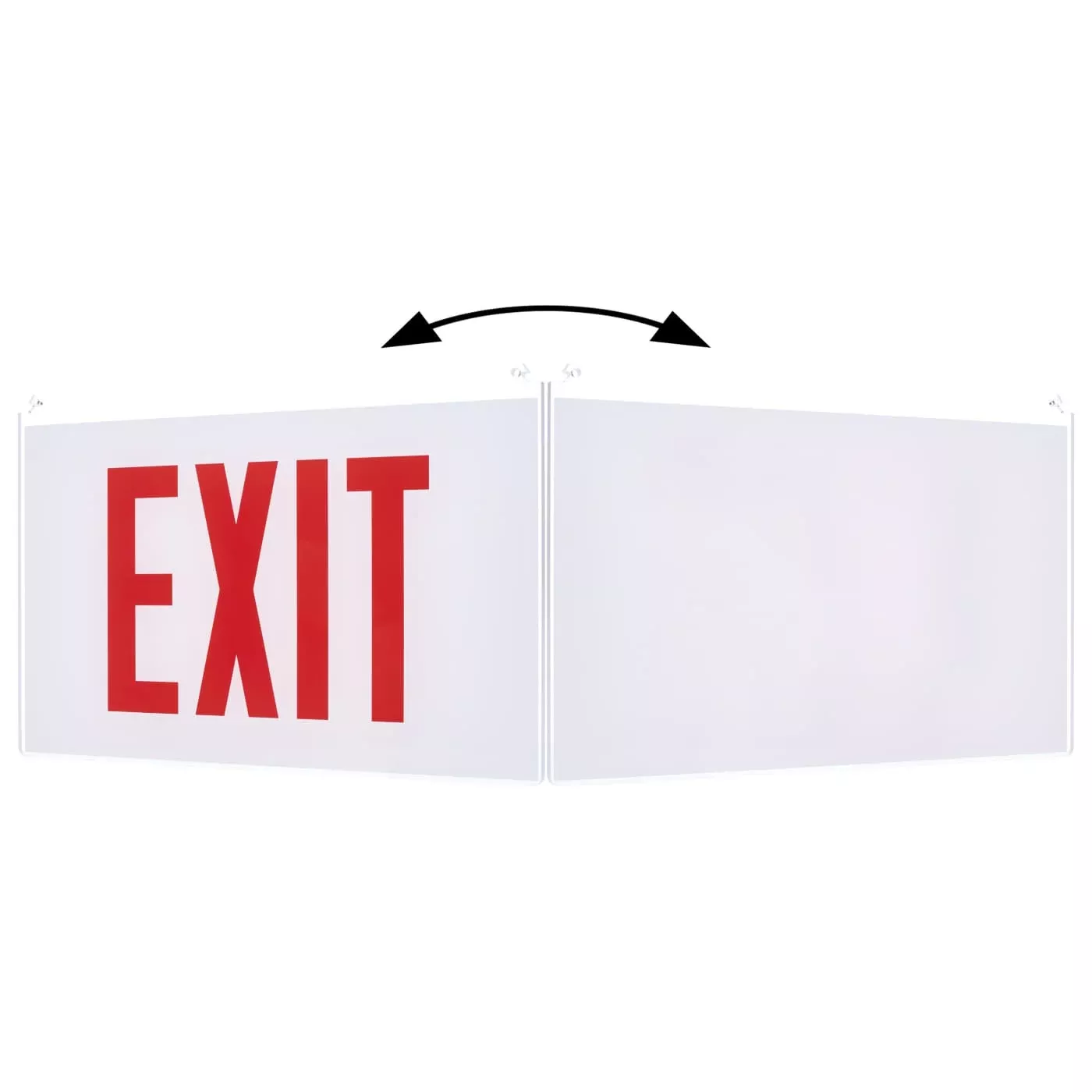 White Single Face Exit Sign Panel Accessory with Red Lettering