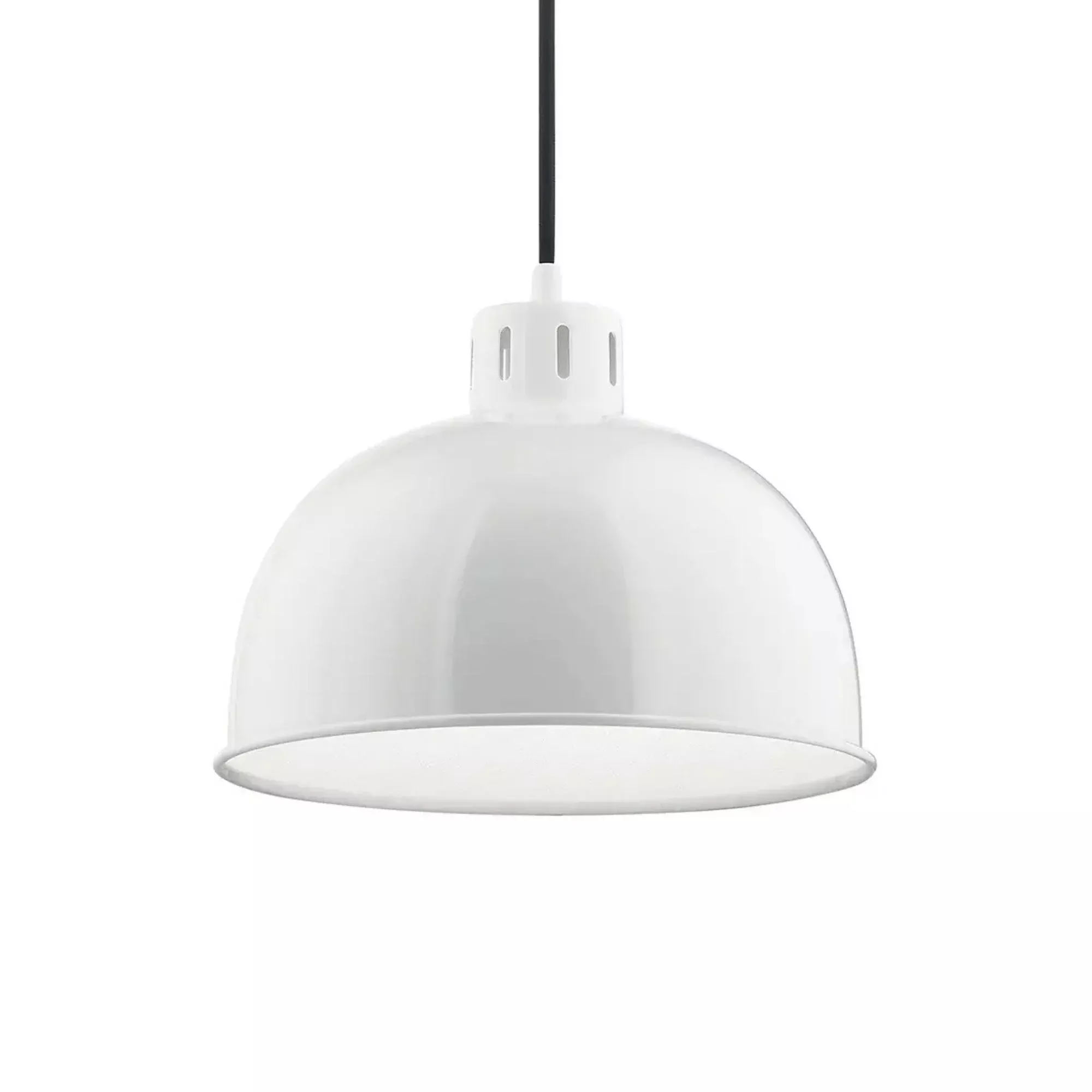 Zailey 11.5 in. Pendant Light, White Metal Dome